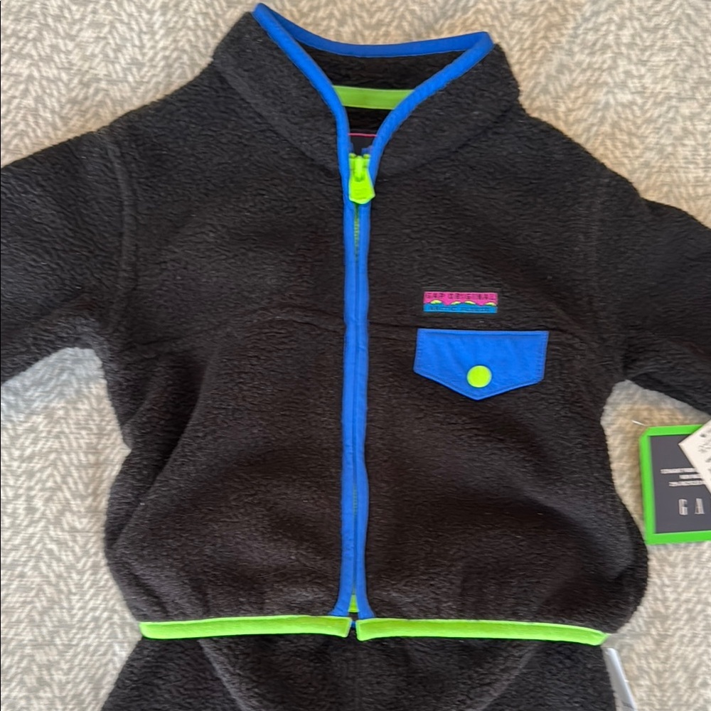 Baby Gap Black Fleece Jacket/Pant Set 9/12 months